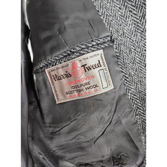 Harris Tweed 44 Andhurst Blazer Jacket Gray Herringbone Academia Career British - Picture 4 of 4